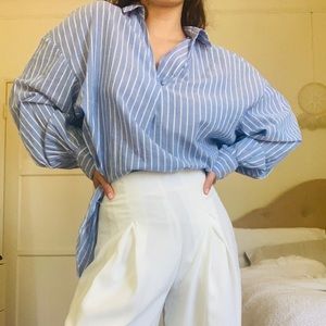 Stripped blue and white top